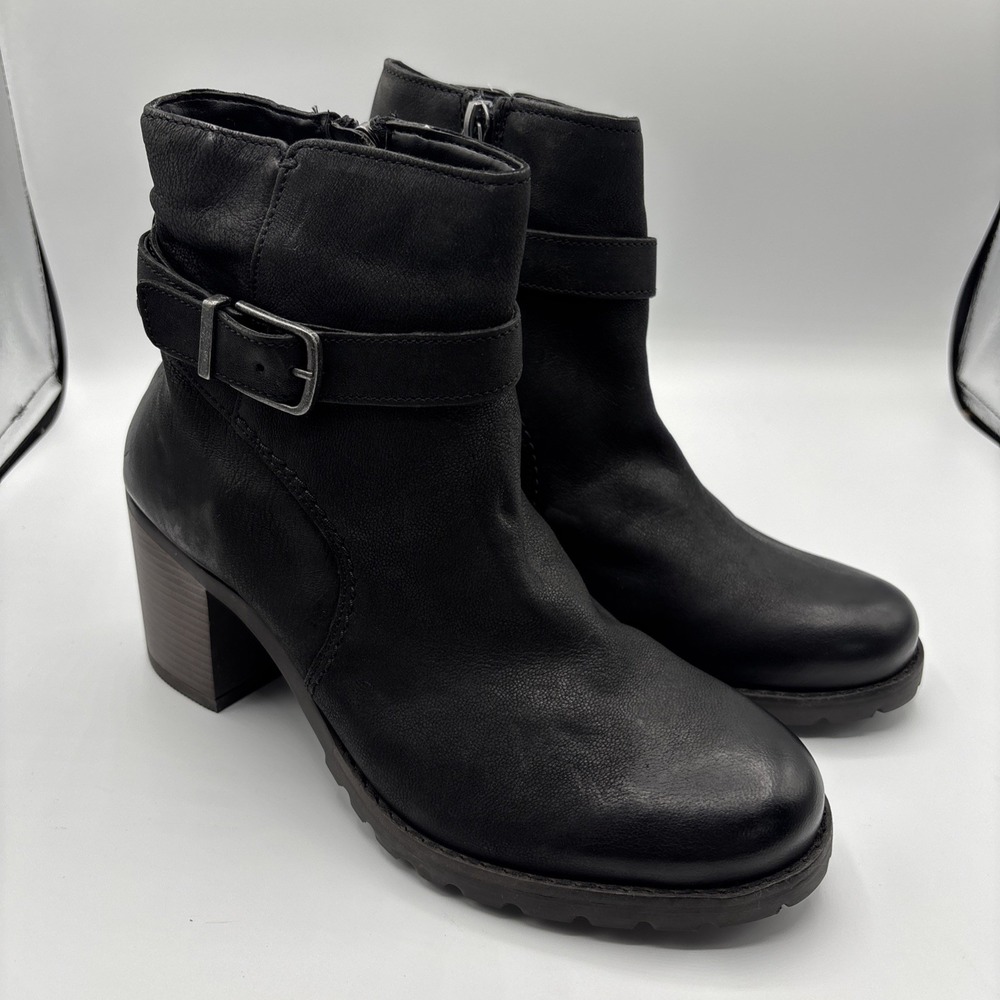 Clarks CLARKWELL HALL Black Leather Ankle Boots Women's Size 9 M